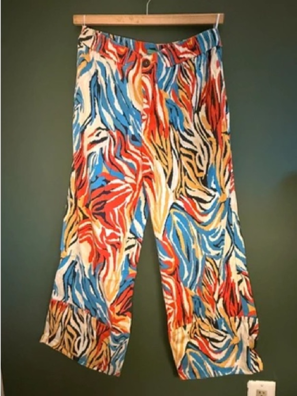 United Colors Of Benetton Multicolor Abstract Wide-Leg Pants